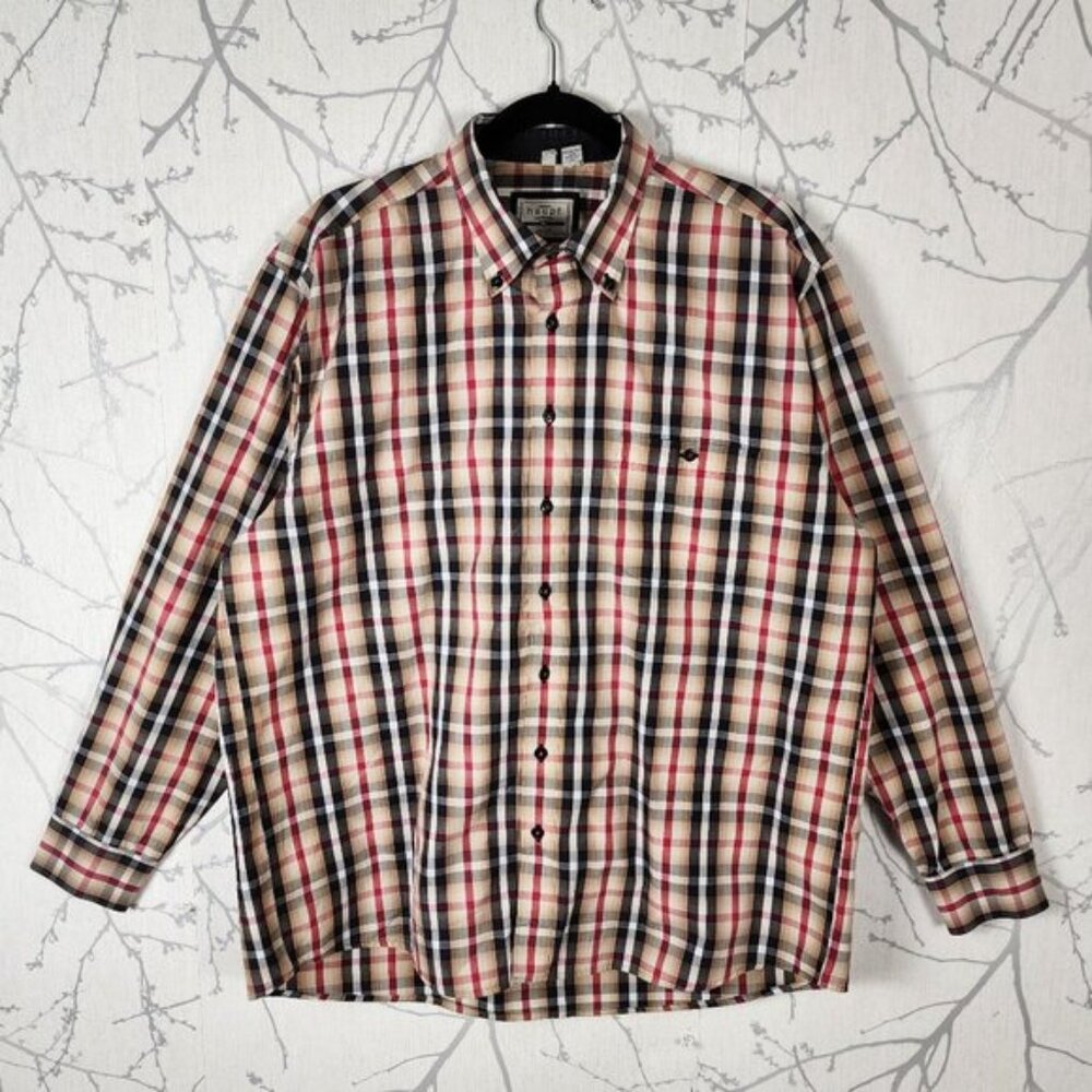 Haupt Beige Novacheck Plaid Button Front Shirt